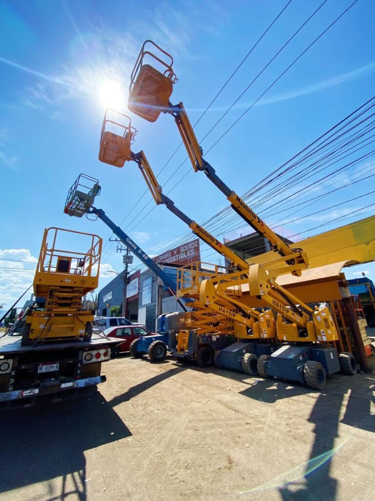 Plataformas de elevación amarillas Plataformas de elevacion amarillas de tijera y de brazo